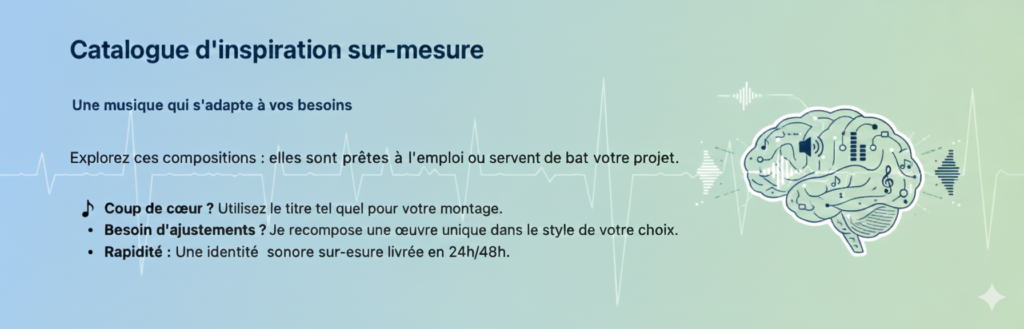 Catalogue de compositions musicales sur-mesure pour films et jeux vidéo par Nicholas Saffray.